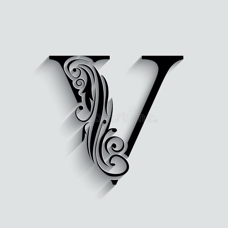 H letter black flower alphabet beautiful capital Vector Image
