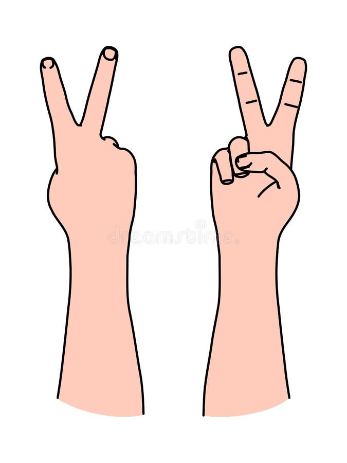 Letter V by two fingers as Victory symbol and sign of peace royalty free illustration Letter V by two fingers as Victory symbol and sign of peace royalty free illustration