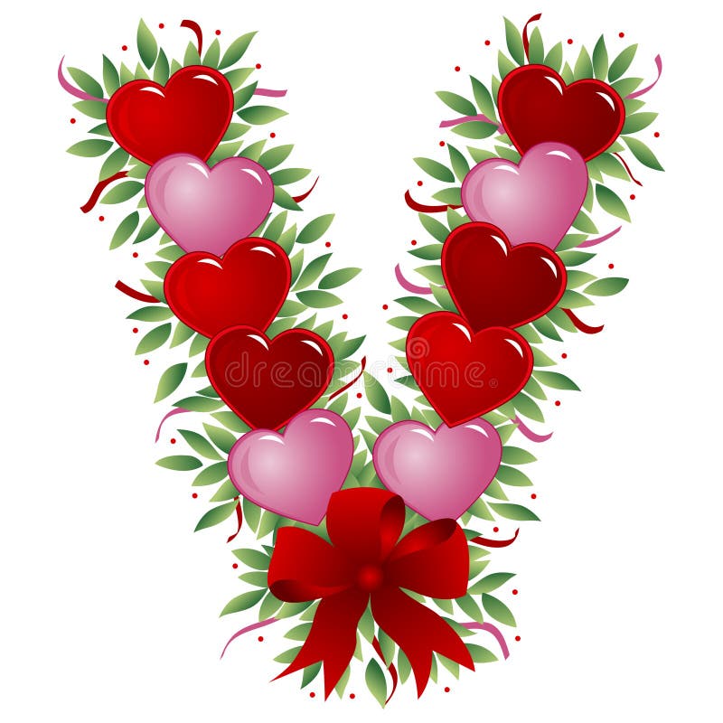 Letter V - Valentine letter royalty free illustration Letter V - Valentine letter royalty free illustration