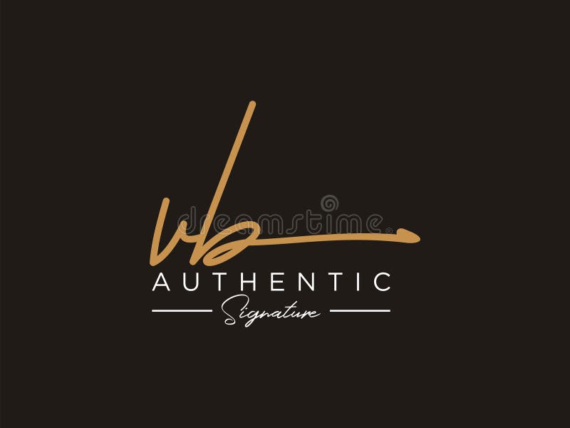 Letter VB Signature Logo Template Vector royalty free illustration