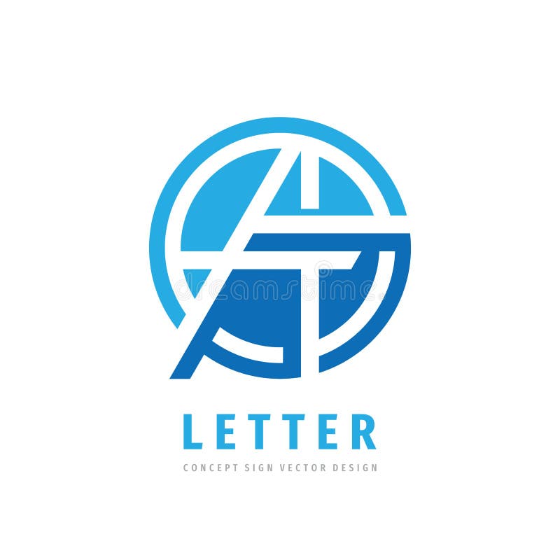 Letter A - vector logo design. Abstract creative sign in circle shape vector illustration