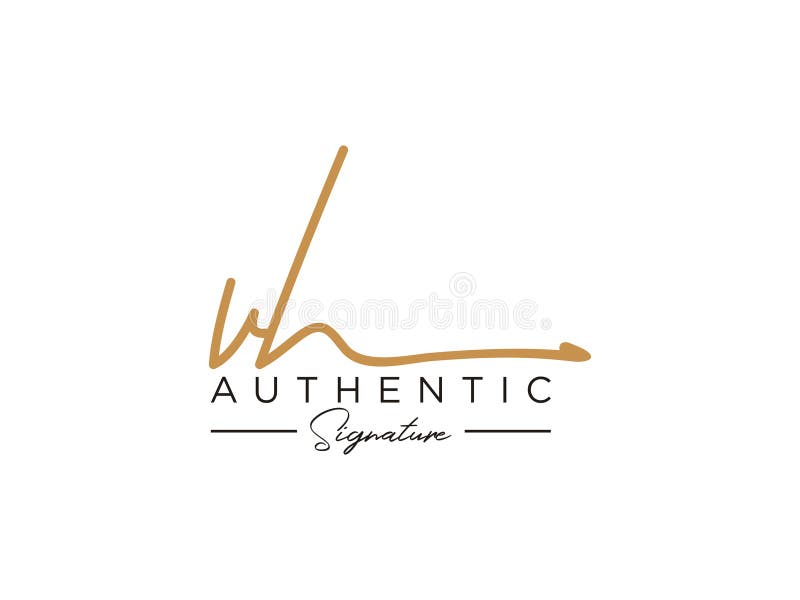Letter VH Signature Logo Template Vector stock illustration