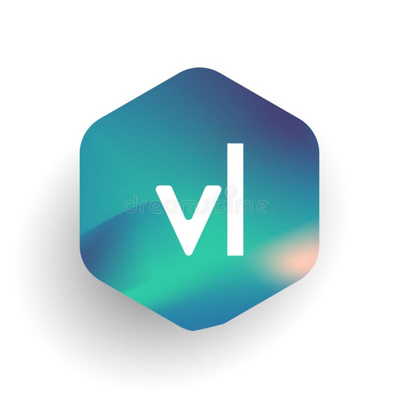 V L Initial letter hexagonal logo vector