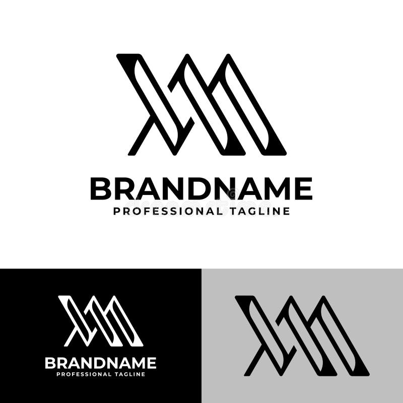 MM Monogram logo letter with polygonal geometric shape style