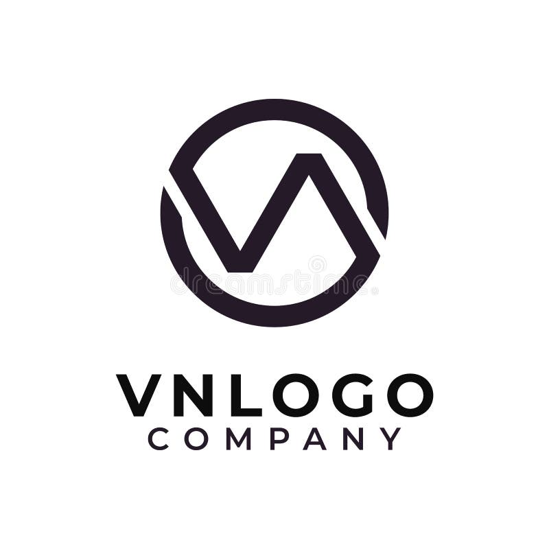Letter VN Monogram Circular Logo Design royalty free illustration