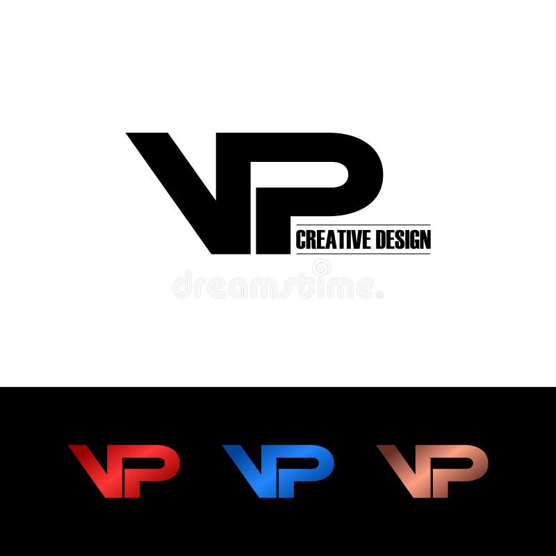Letter VP simple logo icon design vector royalty free illustration