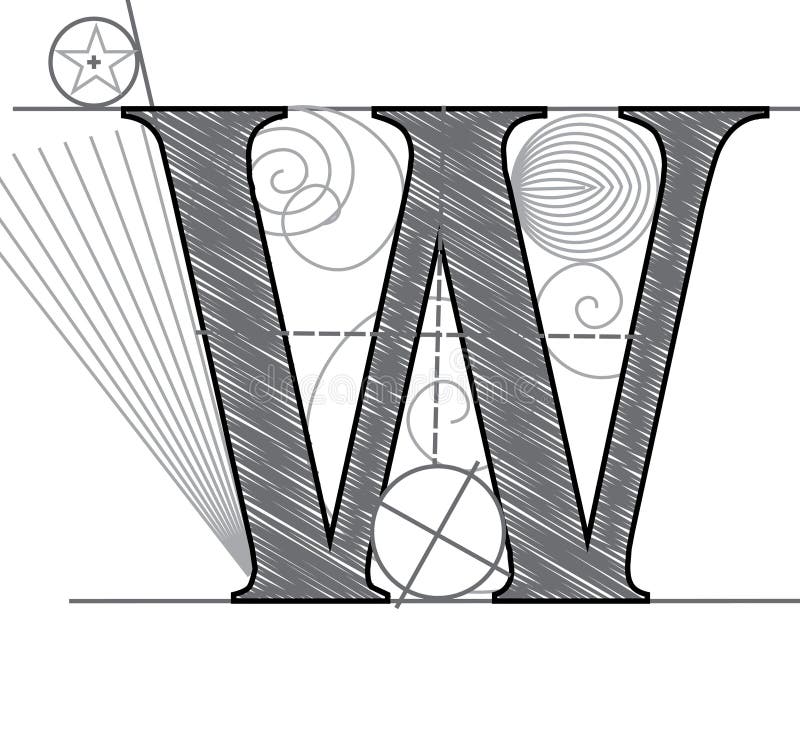 Letter W stock illustration