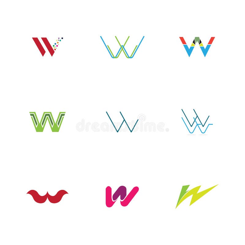 A Collection Of W Letter Logos Is Good For Store Names, Company Brands,  Businesses, Etc. Vector Illustration Royalty Free SVG, Cliparts, Vectors,  and Stock Illustration. Image 192921656.