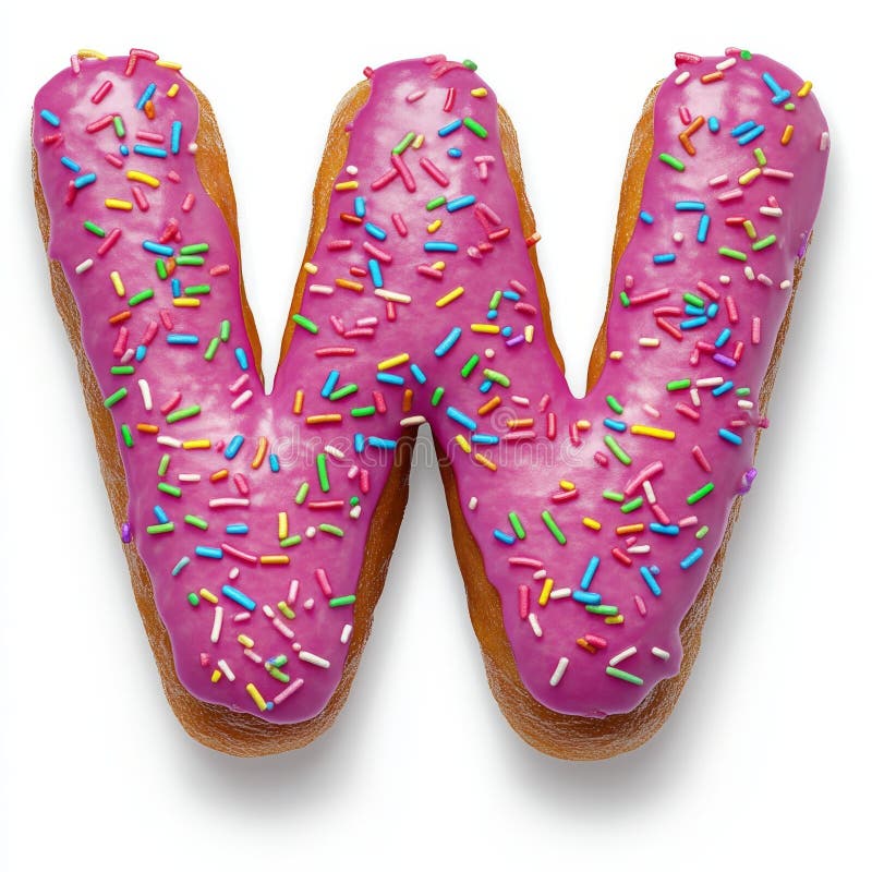 The letter W is formed by a 3D donut in the image, which has a background royalty free stock photography