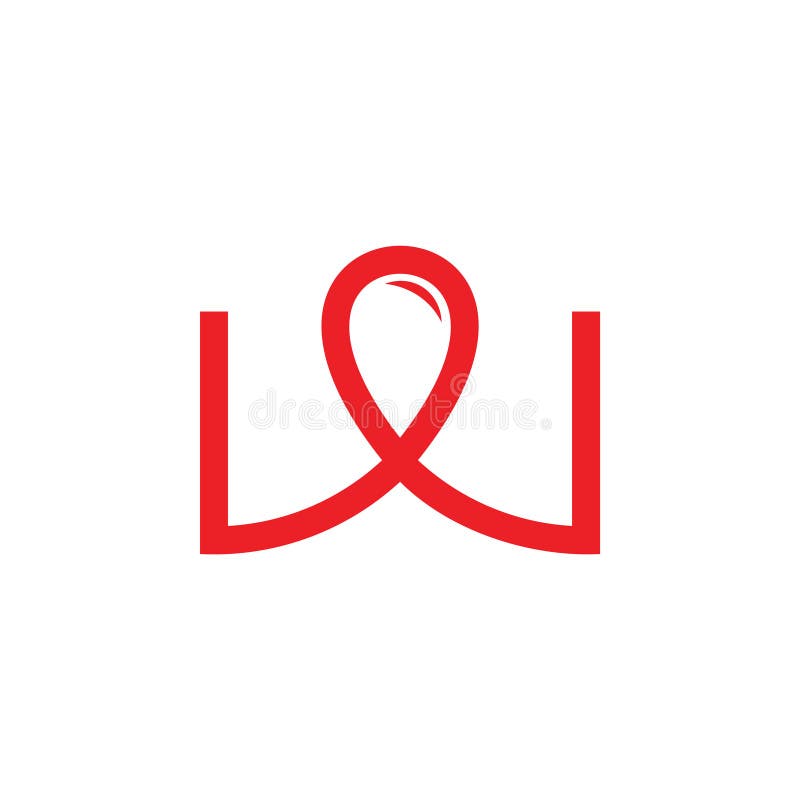 Letter w pin location design logo vector stock illustration