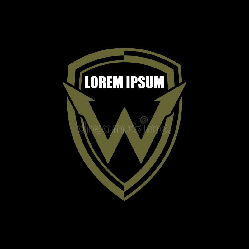 Letter W with shield vector badge logo template vector illustration