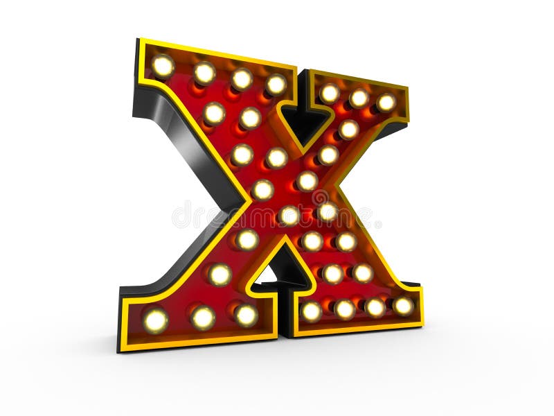 Letter X 3D Broadway Style