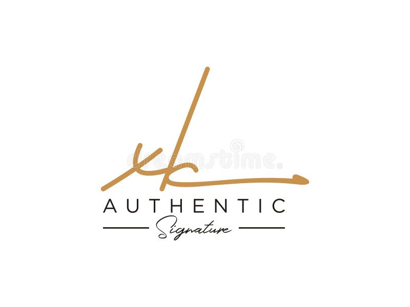 Letter XK Signature Logo Template Vector royalty free illustration