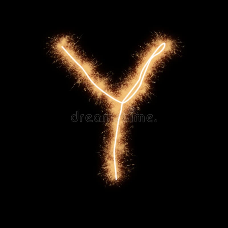 Letter Y of Alphabet on a Black Background Stock Illustration Illustration of shiny, black