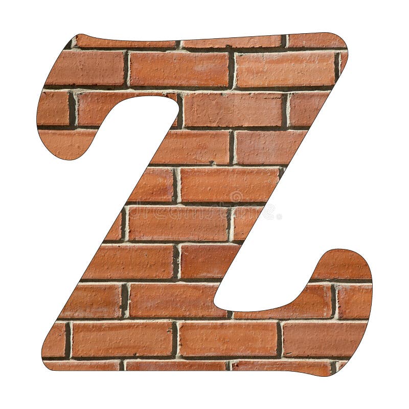 Letter Z of the Alphabet Red Brick Wall Background Stock Illustration
