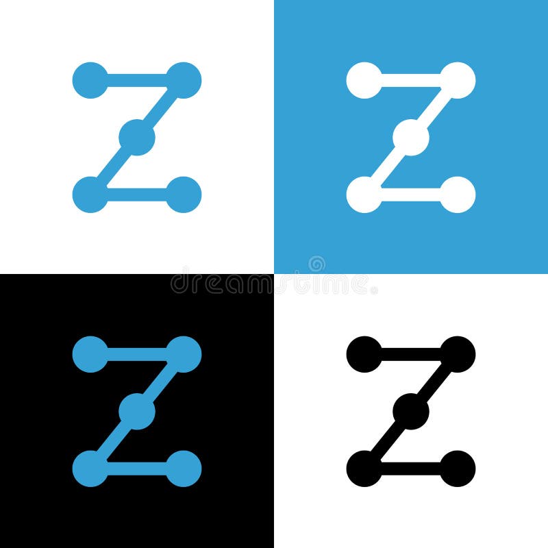 Letter Z Logo Design Template Elements, Abstract Dot Connection Symbol