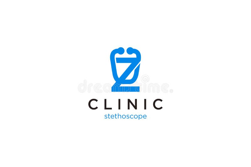 Letter Z Logo with Stethoscope for Medical and Pharmacy Stock Vector