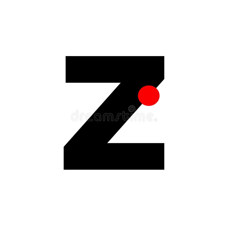 Letter Z with a Red Dot. Z Company Monogram Stock Vector Illustration of luxury, typography