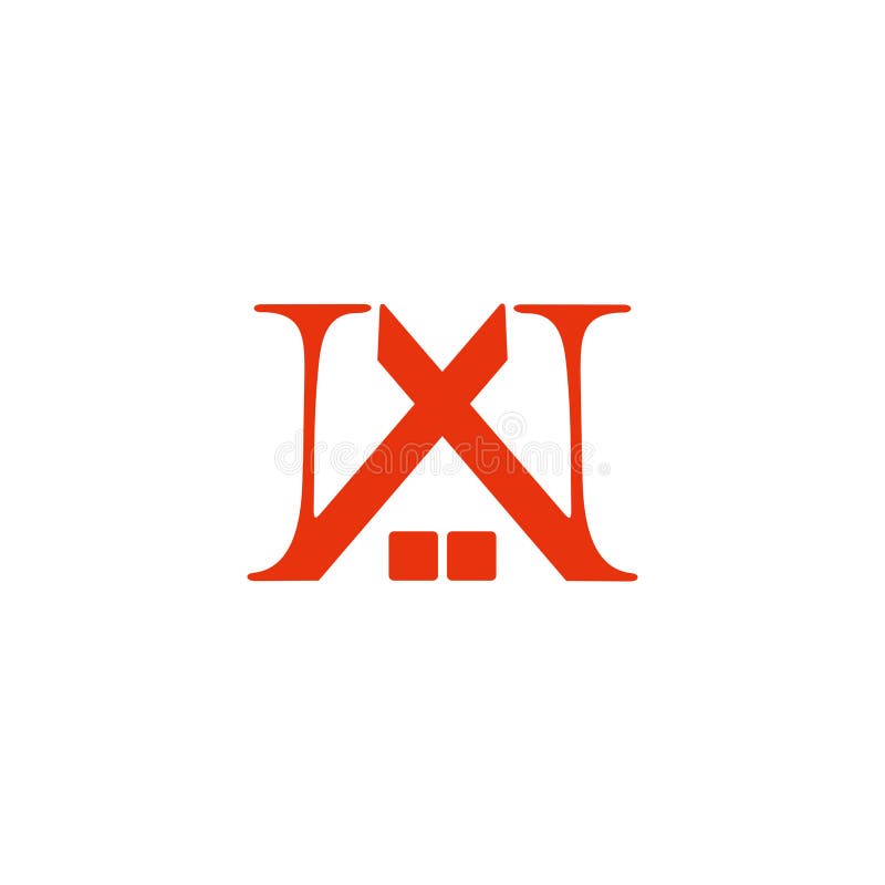 Lettera con il tetto di casa logo rosso semplice vettore royalty illustrazione gratis