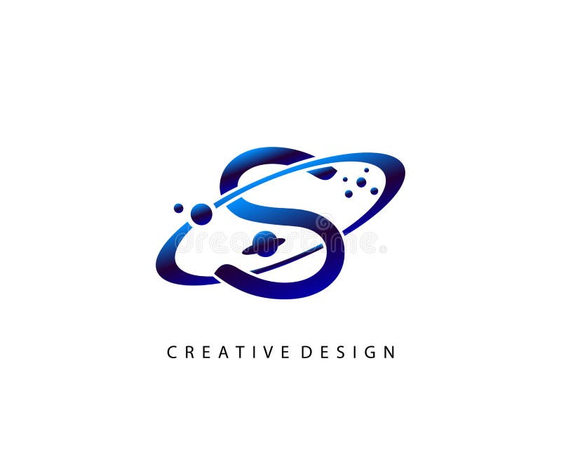 Lettera del pianeta. modello di progettazione di un logo per la forma a anello rotondo di un logo di un anello di cerchio logo di illustrazione vettoriale