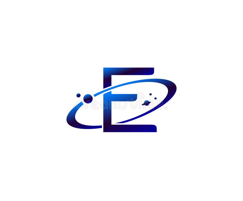 Lettera del pianeta. modello di progettazione di un logo per la forma a anello rotondo di un logo di un anello di cerchio logo di illustrazione vettoriale