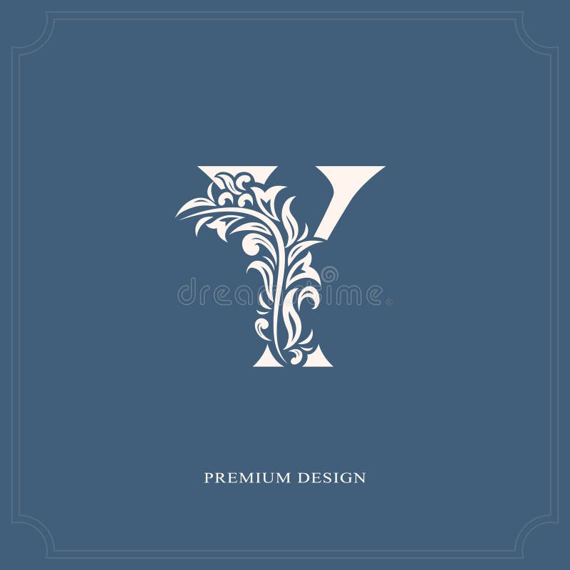 Lettera elegante Y Stile reale grazioso Bello logo calligrafico Emblema disegnato annata per progettazione del libro, marca comme illustrazione vettoriale Lettera elegante Y Stile reale grazioso Bello logo calligrafico Emblema disegnato annata per progettazione del libro, marca comme illustrazione vettoriale