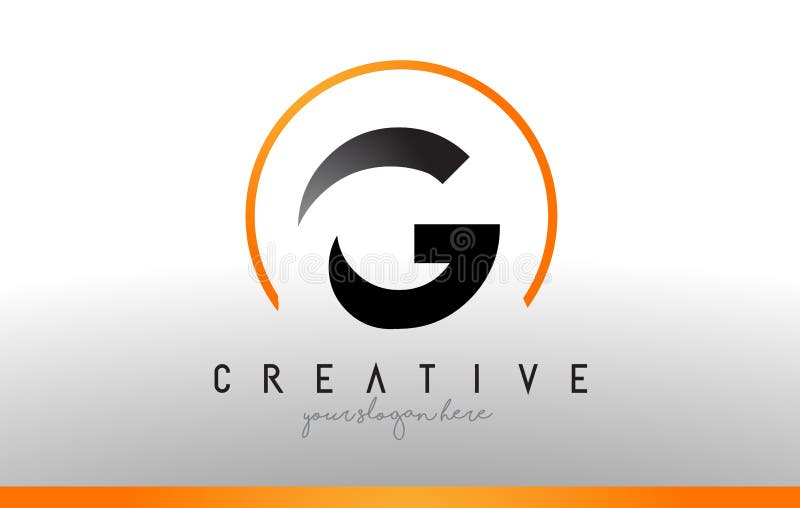 Lettera Logo Design di G con colore arancio nero Icona moderna fresca T