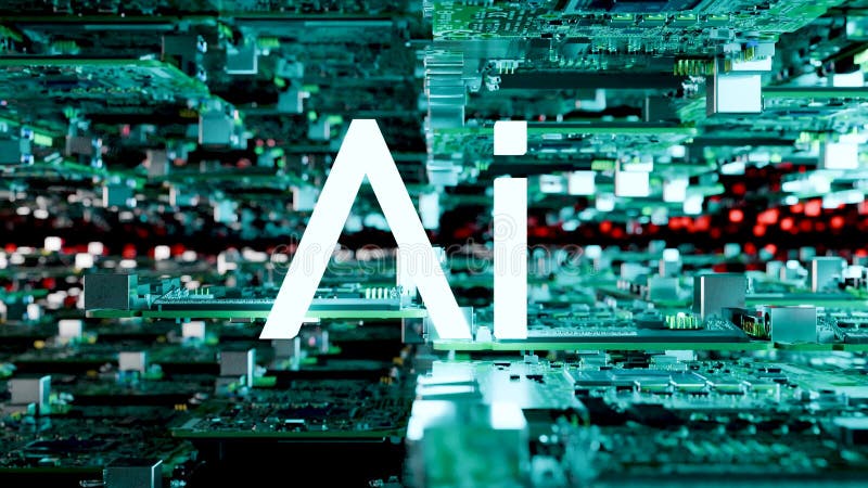 Lettere AI futuristiche formate dalle schede madri Concetto di tecnologia moderna della CPU archivi video