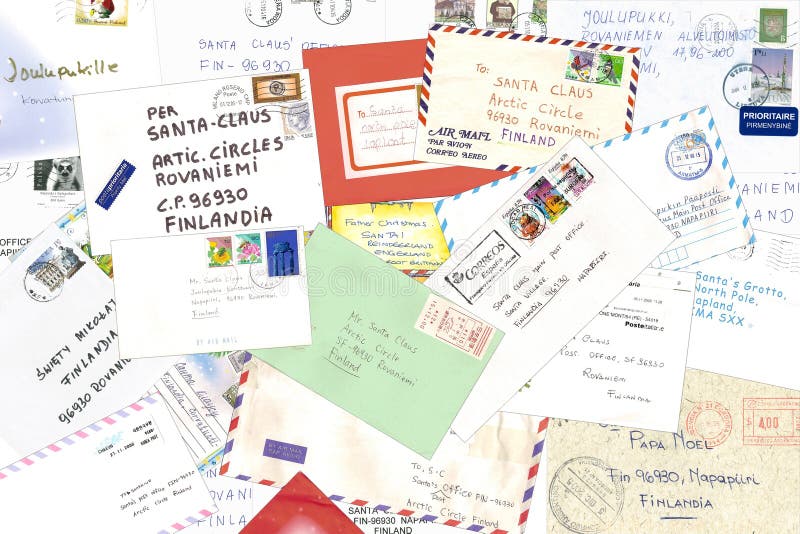 Lettere al Babbo Natale immagine stock