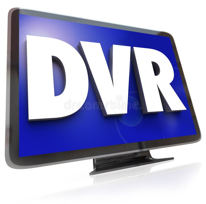 Lettere di DVR sulla televisione a grande schermo della TV HDTV illustrazione vettoriale Lettere di DVR sulla televisione a grande schermo della TV HDTV illustrazione vettoriale