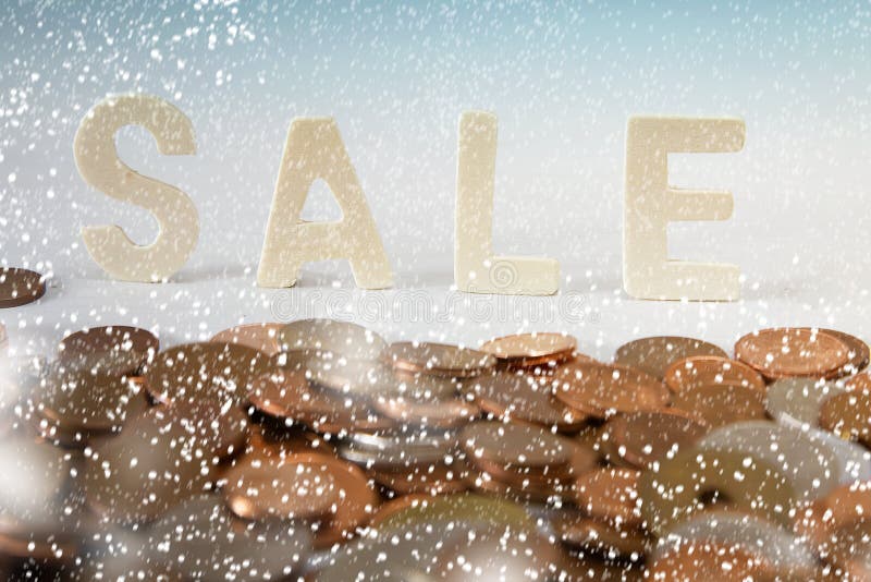 Lettere di vendita di inverno nella neve fotografia stock Lettere di vendita di inverno nella neve fotografia stock
