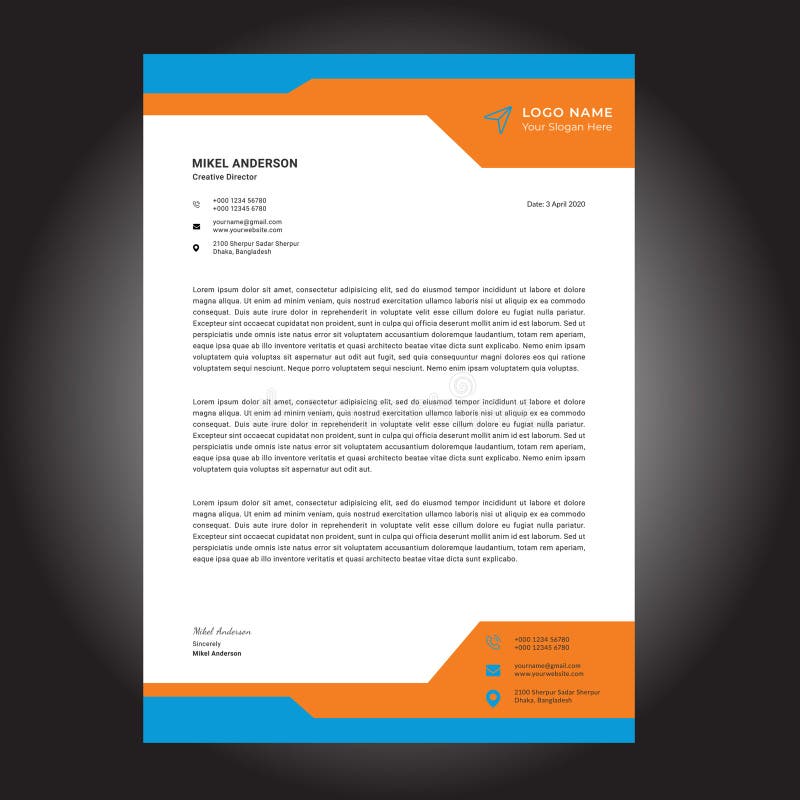 Letterhead Template,Background A4 Paper,Colorful Background Stock Illustration Illustration of