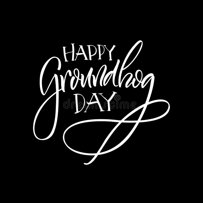 lettering Dia de Groundhog ilustração stock lettering Dia de Groundhog ilustração stock