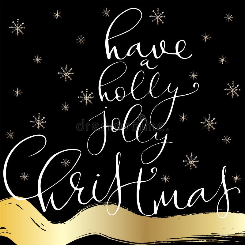 Lettering With Merry Christmas. Stock Vector