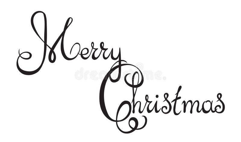 Lettering Merry Christmas. Vector Drawing Stock Vector - Illustration ...