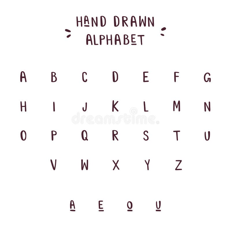 Lettering Vector Letters Set Hand Drawn Alphabet Stock Vector