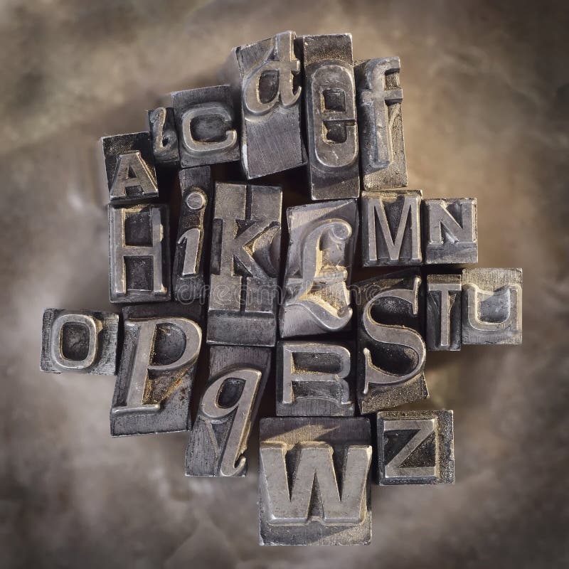 Letterpress Letters stock photo. Image of metal, design 7748306
