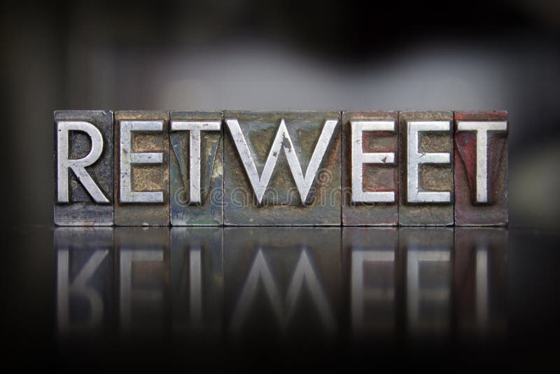 Letterpress Retweet стоковые изображения rf Letterpress Retweet стоковые изображения rf