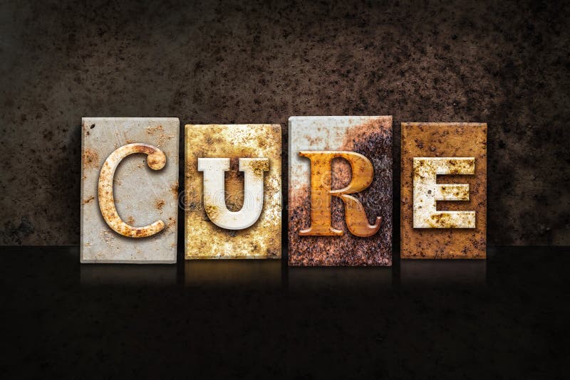 Cure Letterpress Theme on Black στοκ φωτογραφία με δικαίωμα ελεύθερης χρήσης