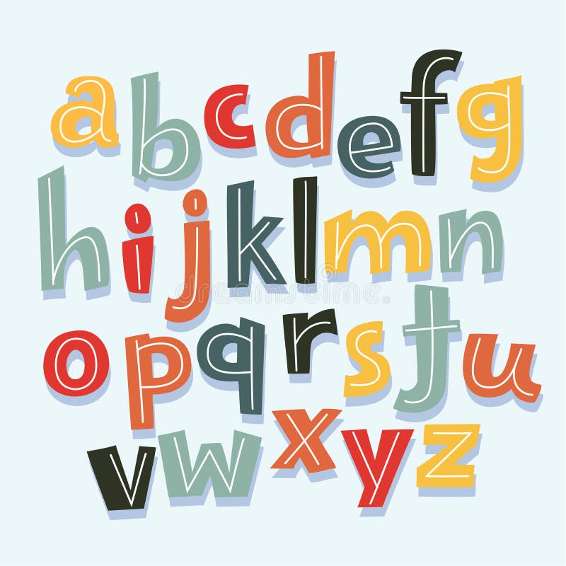 Letters of the Alphabet in Lowercase Stock Vector - Illustration of