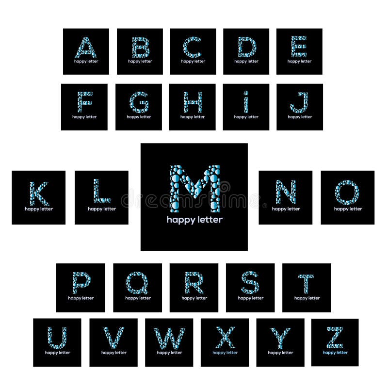 Letters of the Alphabet Water Bubbles Vector Logo Stock Vector