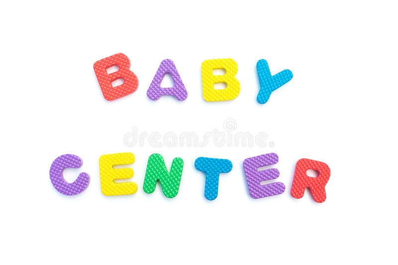 Letters of Baby Center Made by Alphabet Jigsaw Puzzle Stock Image