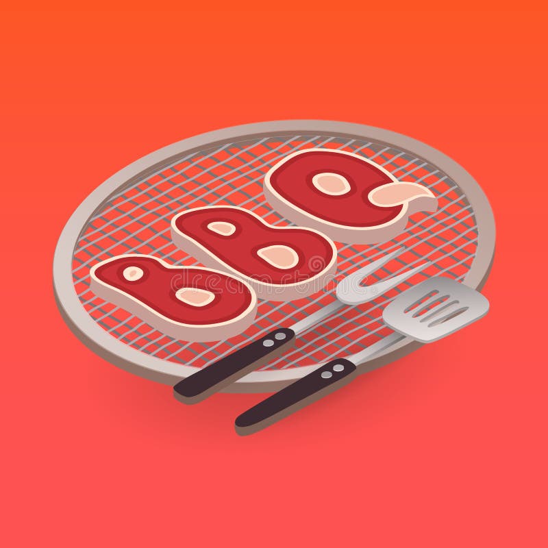 Letters BBQ on the grill and barbeque elements. Vector. royalty free illustration Letters BBQ on the grill and barbeque elements. Vector. royalty free illustration