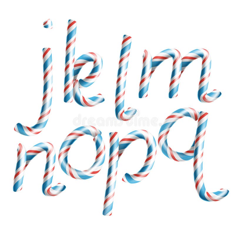 Letters J K L M N O P Q Vector 3d Realistic Candy Cane Alphabet Symbol In Christmas Colour New Year Letter Stock Vector Illustration Of Stripe Letter