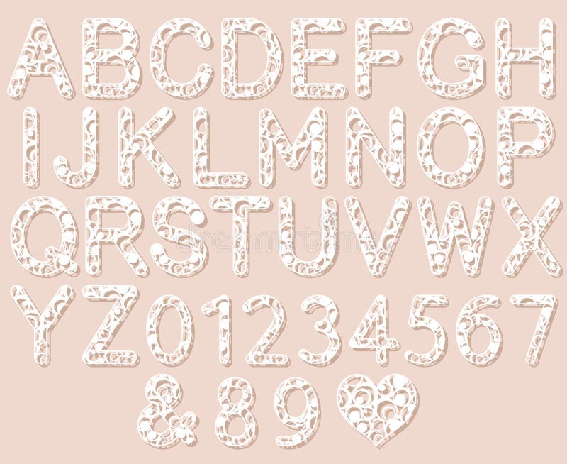 Letters for Laser Cutting. English Alphabet Stock Vector Illustration