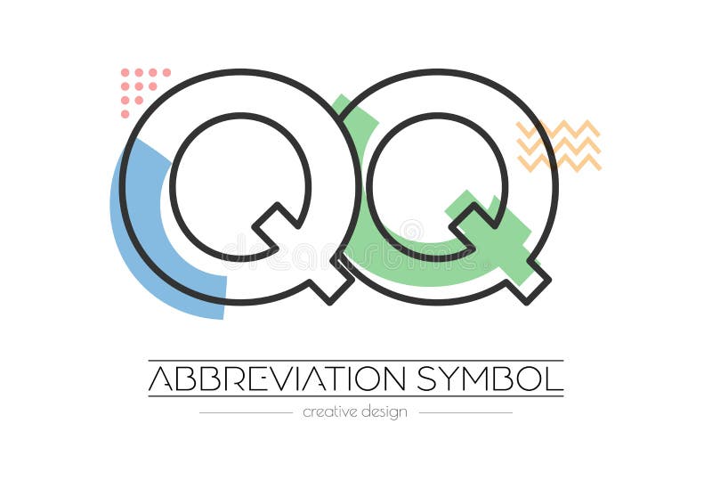 Letters Q and Q. Merging of Two Letters. Initials Logo or Abbreviation Symbol Stock Vector