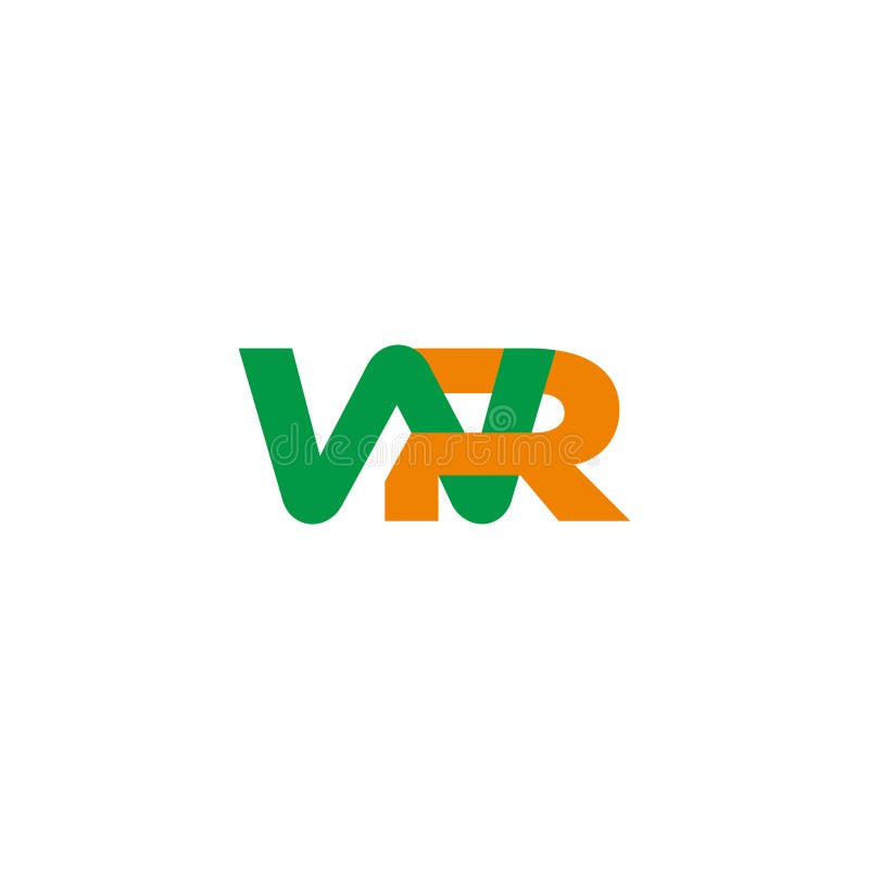 Letters wr simple linked colorful overlapping logo vector unique unusual clean fashion clothing brand identity concept