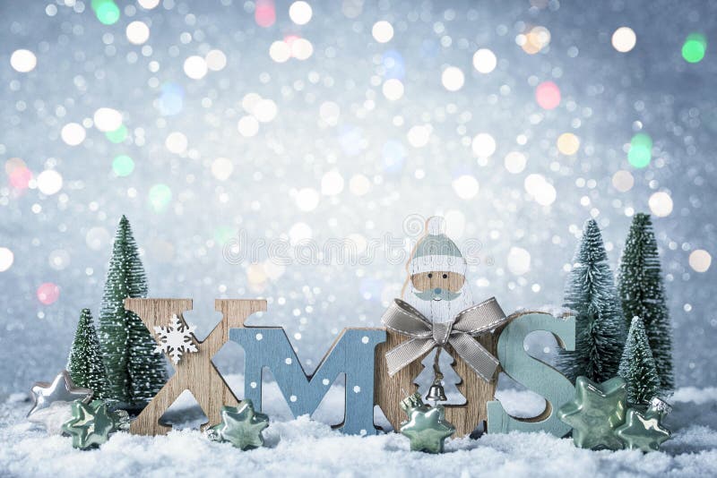 Letters Xmas And Christmas Decoration Stock Image  Image of copy, blur