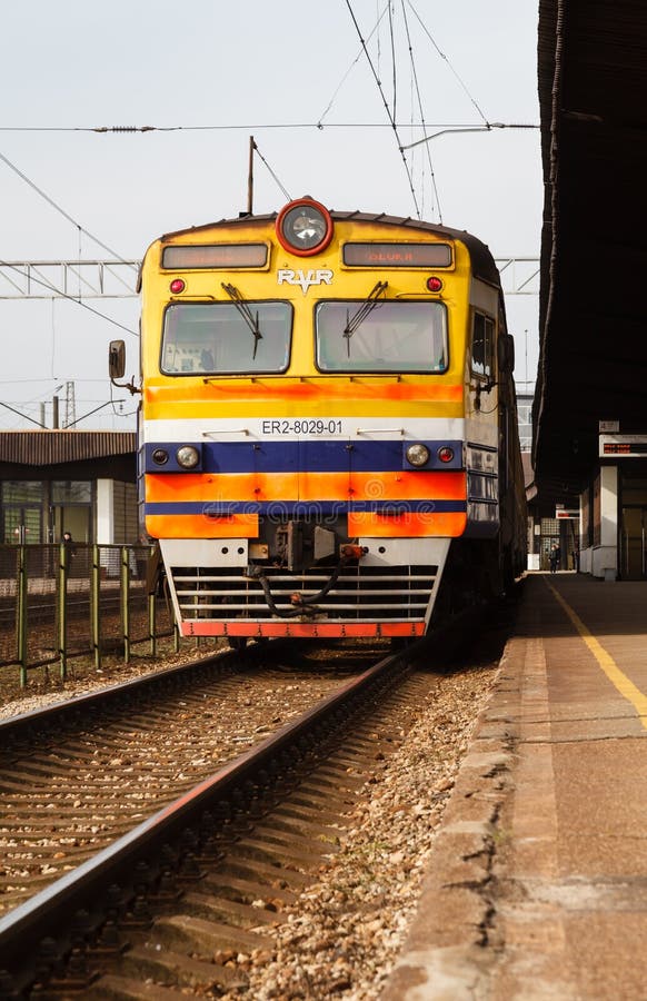 A Latvian railways train prepares to depart Riga station in Latvia. Latvian railways is the state owned railway company in Latvia. A Latvian railways train prepares to depart Riga station in Latvia. Latvian railways is the state owned railway company in Latvia.