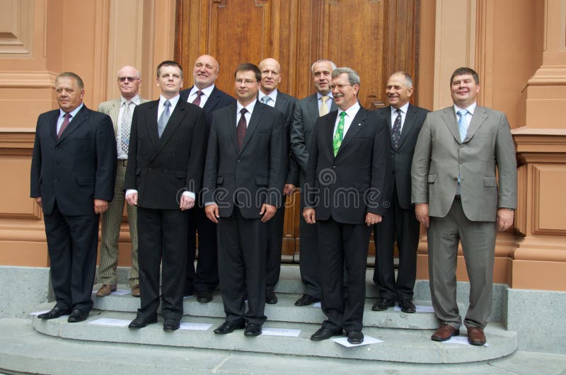 Prime Ministers of Latvia over the last 20 years: Andris BÄ“rziÅ†Å¡, Valdis Birkavs, Einars RepÅ¡e, Ivars Godmanis, Valdis Dombrovskis, Guntars Krasts, Andris Å Ä·Ä“le, Indulis Emsis, MÄris Gailis, Aigars KalvÄ«tis, at the meeting organized by the Latvian Institute to mark the twentieth anniversary of the regaining of Baltic independence in August 1991. 08/20/2011 in Riga, Latvia. Prime Ministers of Latvia over the last 20 years: Andris BÄ“rziÅ†Å¡, Valdis Birkavs, Einars RepÅ¡e, Ivars Godmanis, Valdis Dombrovskis, Guntars Krasts, Andris Å Ä·Ä“le, Indulis Emsis, MÄris Gailis, Aigars KalvÄ«tis, at the meeting organized by the Latvian Institute to mark the twentieth anniversary of the regaining of Baltic independence in August 1991. 08/20/2011 in Riga, Latvia.